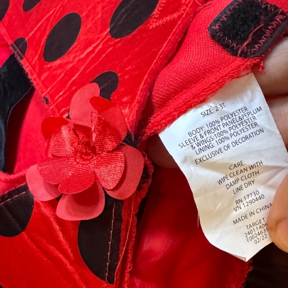 Red and Black Polka Dot Ladybug Costume Dress for 2-3T - Picture 2 of 5